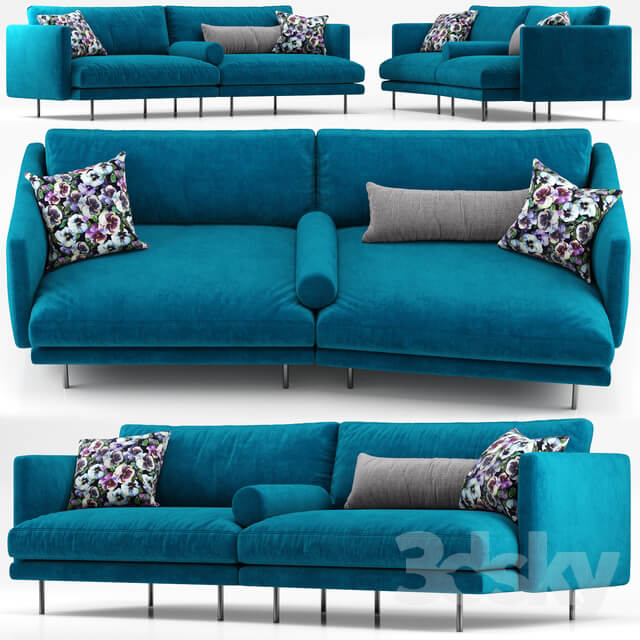 Mies two seater sofa blue Calligaris