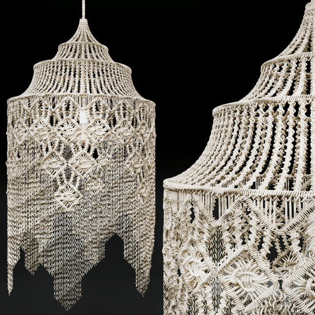 Macrame Chandelier 2 Pendant light 3D Models