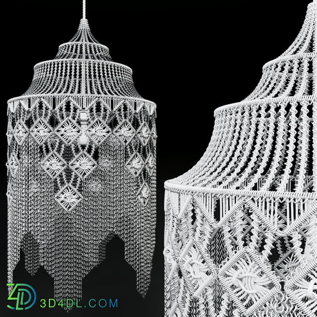 Macrame Chandelier 2 Pendant light 3D Models