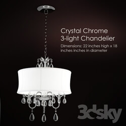 Crystal Chrome 3 light Chandelier 