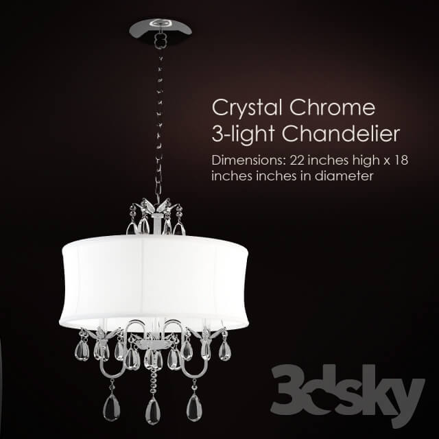 Crystal Chrome 3 light Chandelier