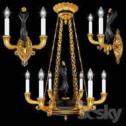 Chandelier Arizzi CL48 6 sconce Arizzi CL48 2 AP Pendant light 3D Models 