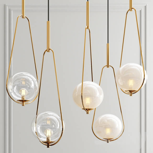 Loop Brass Kare Pendant Lamp