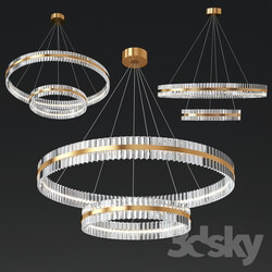 Two Tier Crystal Chandelier Pendant light 3D Models 