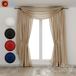 Silk curtains with lambrequin 