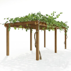 Pergola with grapes Other 3D Models 