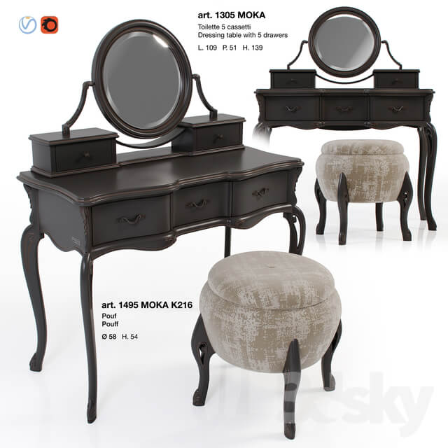 Table Chair Giorgiocasa Valpolicella dressing table pouf