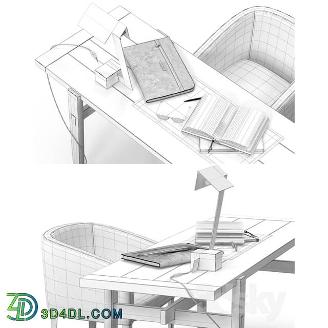 Table Chair Poliform Home hotel desk set