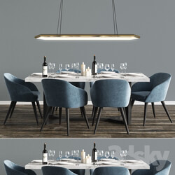 Table Chair Modern Dinning Set 5 