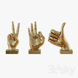 Other decorative objects Metallic Hand 3 Piece Figurine Set 