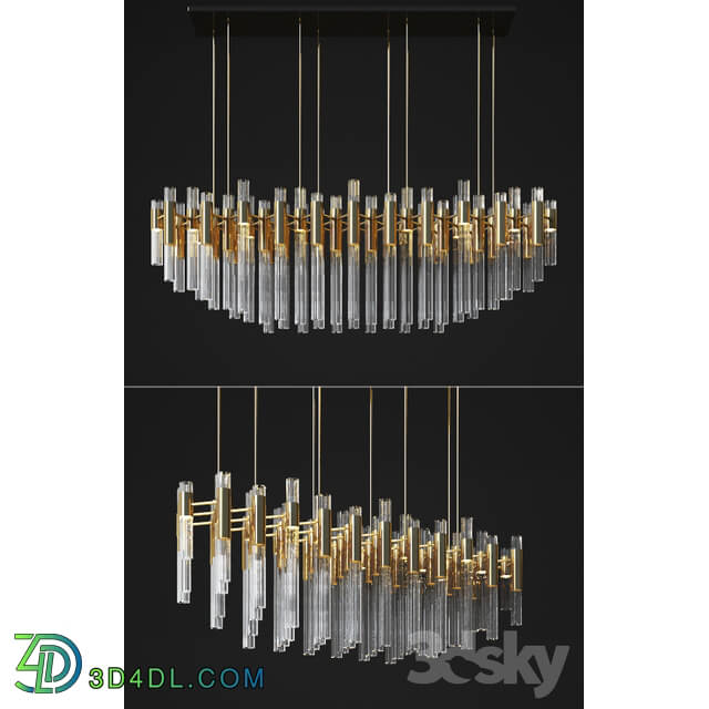 Waterfall Linear Rectangular Suspension Chandelier luxxu