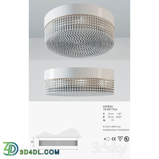 Masiero IMPERO VE 897 PL6 diameter 60 cm Ceiling lamp 3D Models