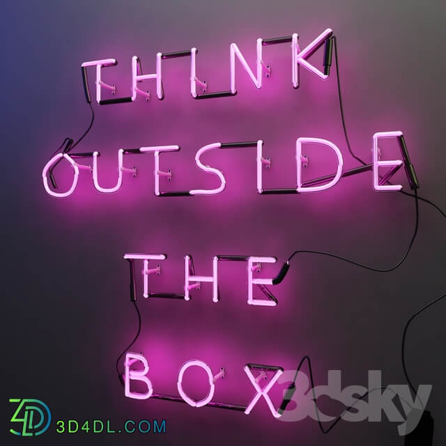 Other decorative objects Neon Sign Think Outside The Box 