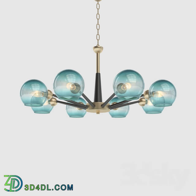 Thalia chandelier blue glass