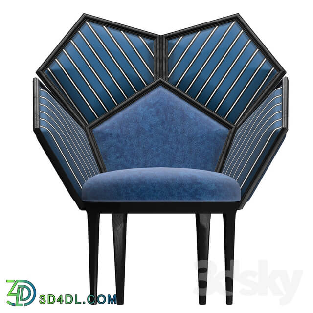 Chair Lui 5A Blue Armchair by Philippe Bestenheider