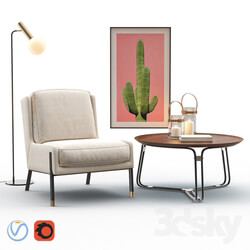 Blink Easy Chair QT Coffee Table Emery Floor Lamp 