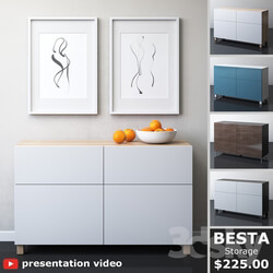 Sideboard Chest of drawer IKEA BESTA Storage combination with doors and drawers 
