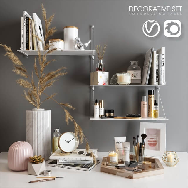 Decorative set for dressing table