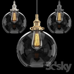 20TH C. FACTORY FILAMENT CLEAR GLASS CAFE PENDANT 