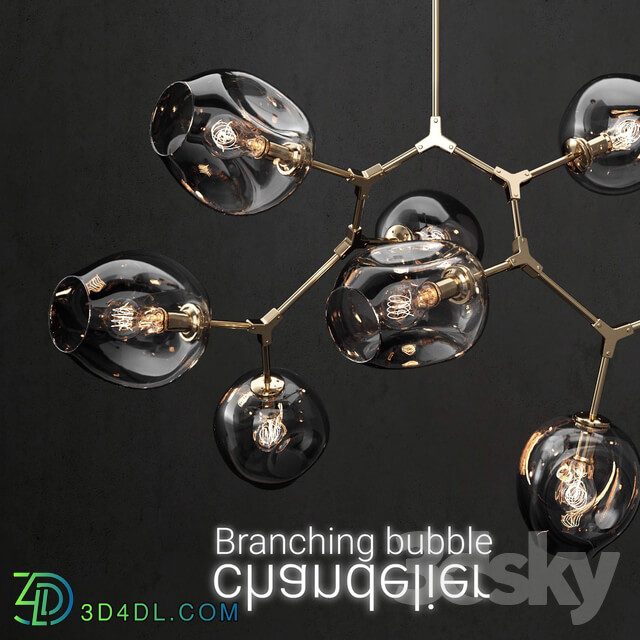 Branching bubble 8 lamps 2 DARK GOLD