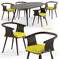 Table Chair Yuumi chair and Ademar table Bross Italy 