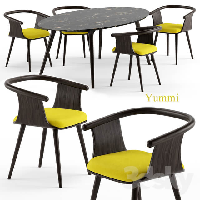 Table Chair Yuumi chair and Ademar table Bross Italy