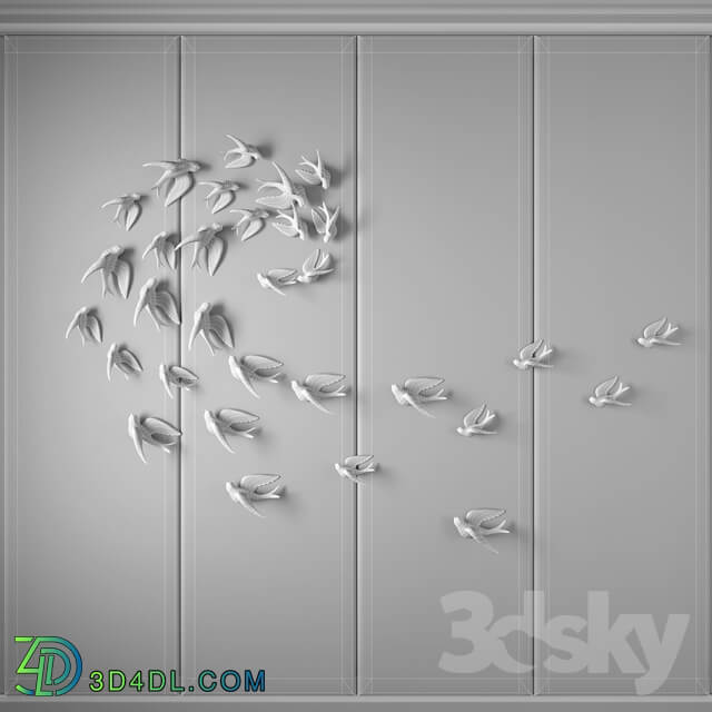 Decorative panels with birds