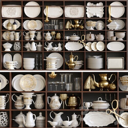 Wardrobe in a classic service. Tableware 3D Models 