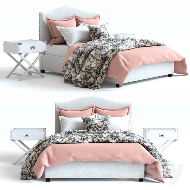 Bed Pottery Barn Raleigh Bed 3 pink