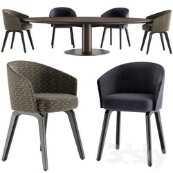 Table Chair Minotti Bellagio Table and Creed Dining chair 