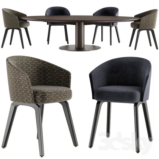 Table Chair Minotti Bellagio Table and Creed Dining chair