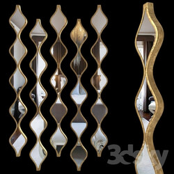 Single Gold Teardrop Panel Mirror 