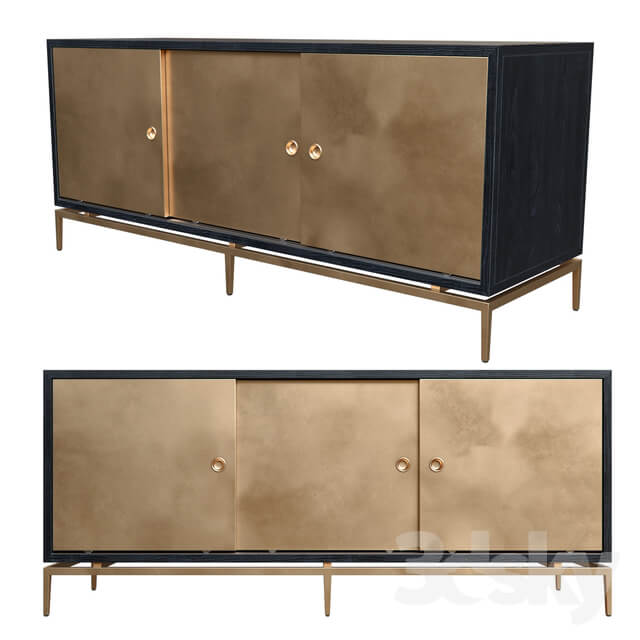 Sideboard Chest of drawer Dresser with metal sliding doors