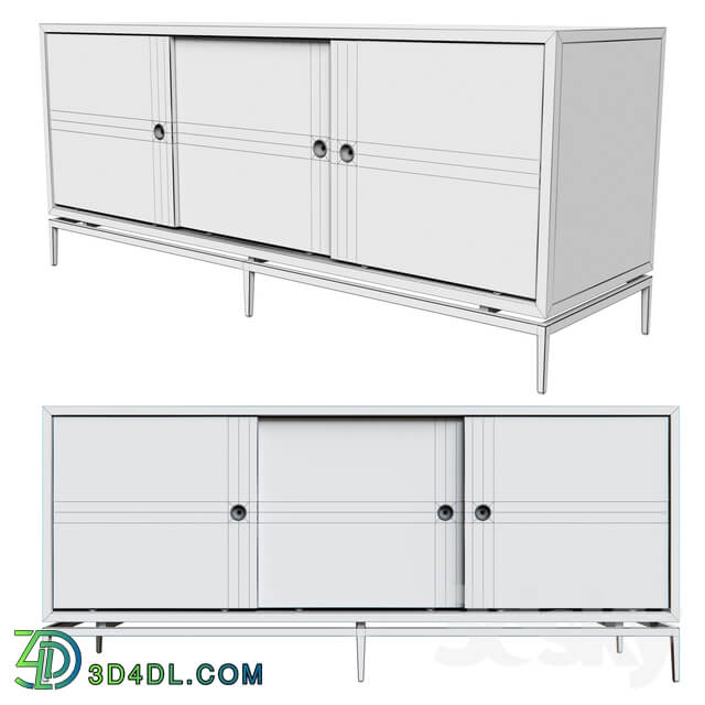 Sideboard Chest of drawer Dresser with metal sliding doors