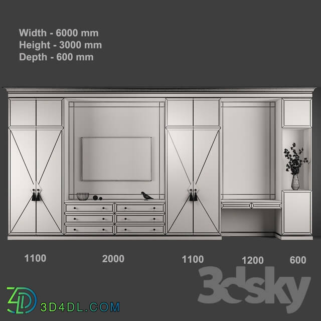 Wardrobe Display cabinets Furniture composition 46