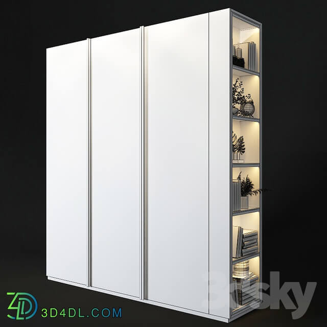 Wardrobe Display cabinets Cabinet with shelves in the end