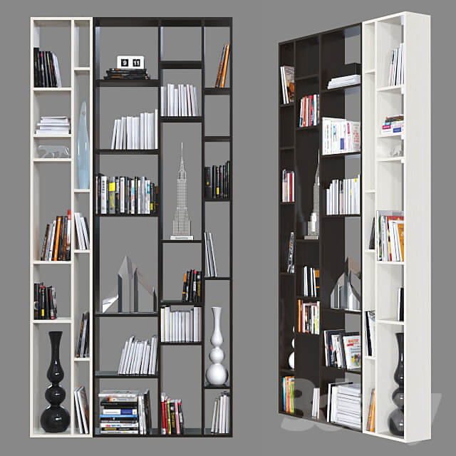 Double sided shelving 011. 3D Models