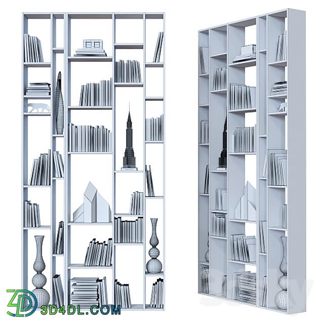 Double sided shelving 011. 3D Models