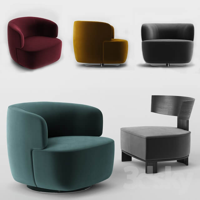 Molteni Elain and Clipper armchairs