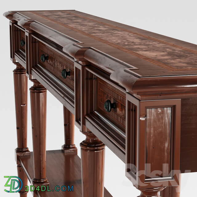 Hooker Furniture Living Room Grandover Three Drawer Console Table 3D Models