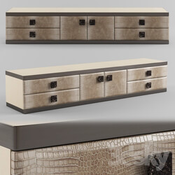 Sideboard Chest of drawer Longhi ASPEN Leather sideboard 