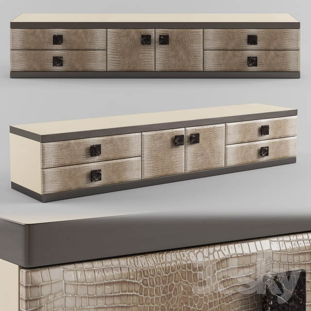 Sideboard Chest of drawer Longhi ASPEN Leather sideboard