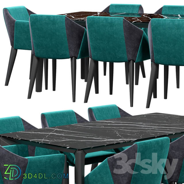 Table Chair Bontempi Sveva chairs and Versus table
