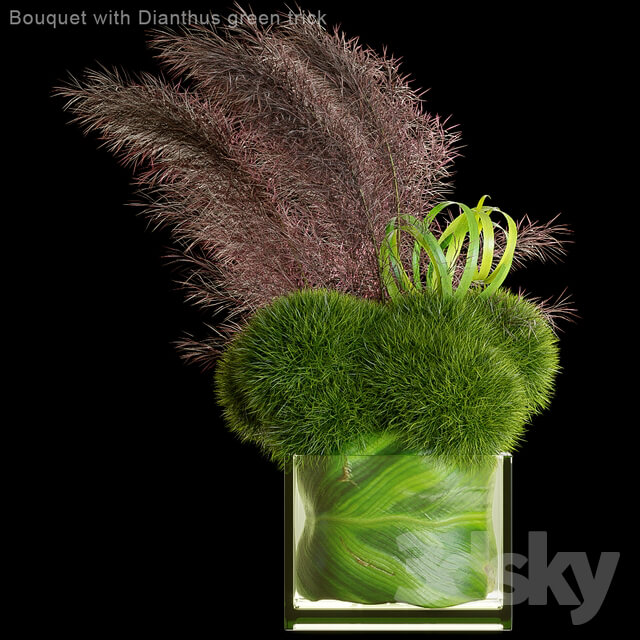 Bouquet with Dianthus green trick