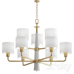 Palacio Collection 9 Light Vintage Gold Chandelier with Shade 