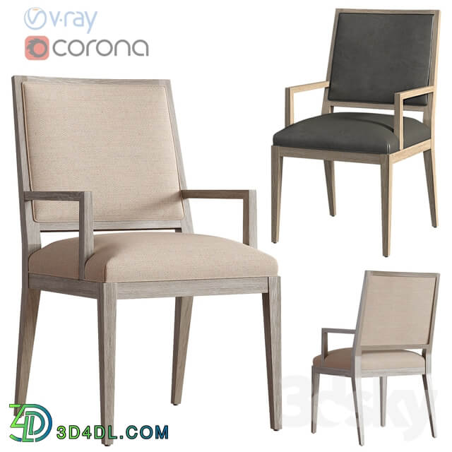 French Contemporary Square Leather Armchair
