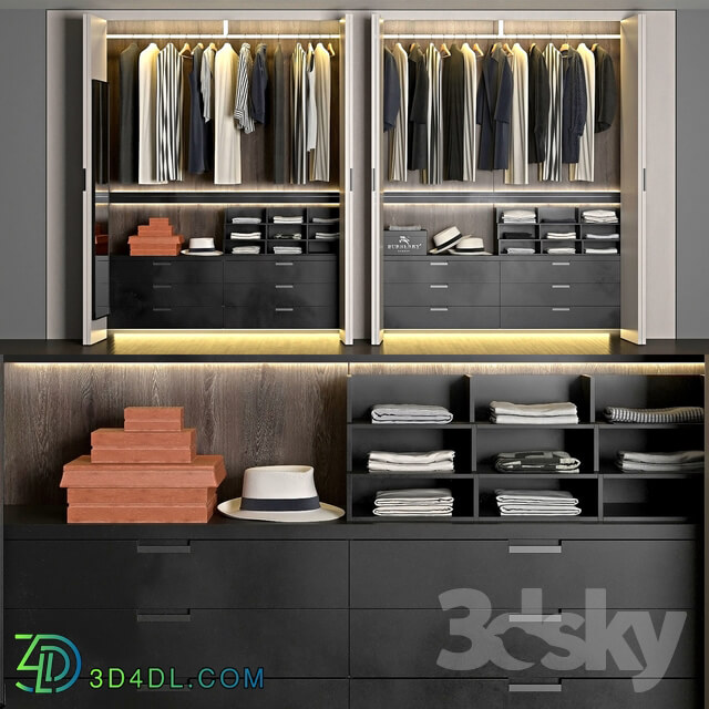 Wardrobe Display cabinets Poliform dressing room