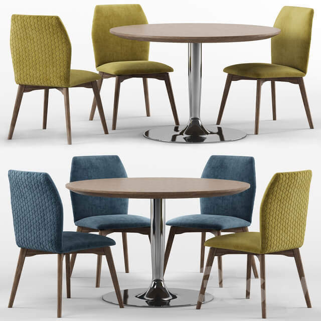 Table Chair Hexa and Planet connubia calligaris