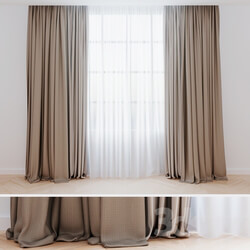 Curtains beige with tulle Modern curtains 