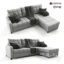 Corner gray sofa bed Valerie velor 